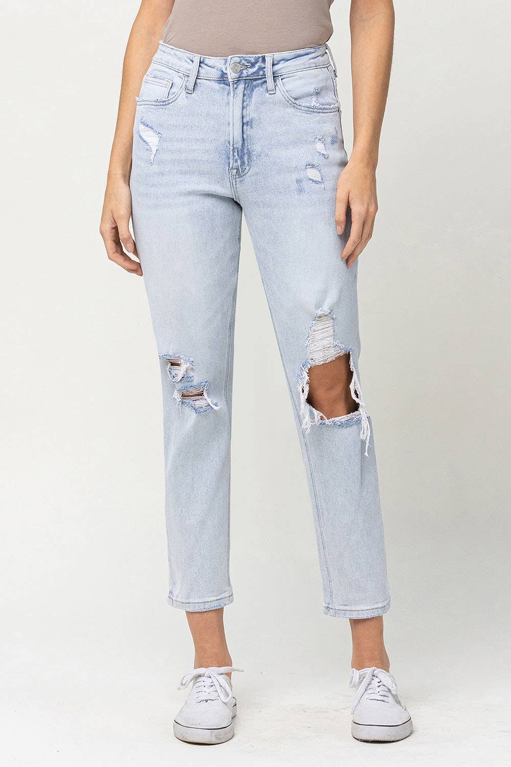 SUPER HIGH RISE STRETCH MOM JEANS V2272