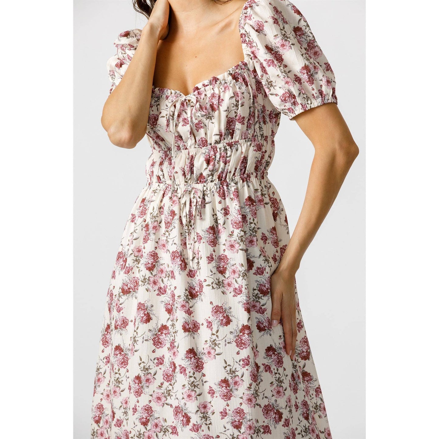 Megan’s adorned dress